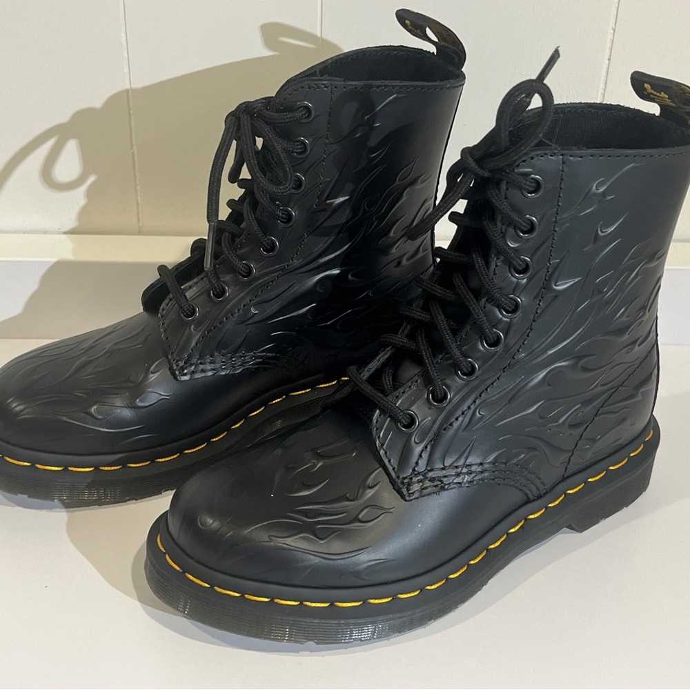 Dr. Martens Black Flame Boots